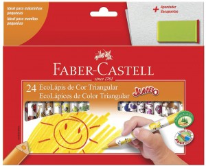 LÁPIS DE COR 24 JUMBO + APONTADOR -  FABER CASTELL          