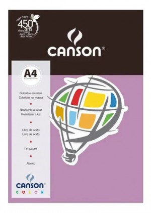PAPEL CANSON COLOR 180G A4 10F VIOLETA