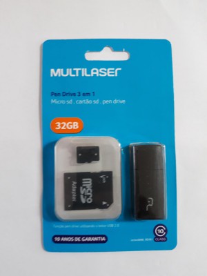 PENDRIVE 32GB 3 EM 1 MULTILASER