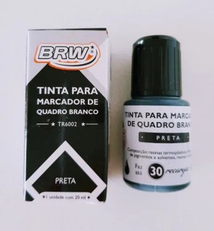 TINTA MARCADOR QUADRO BRANCO 20ML PRETO BRW